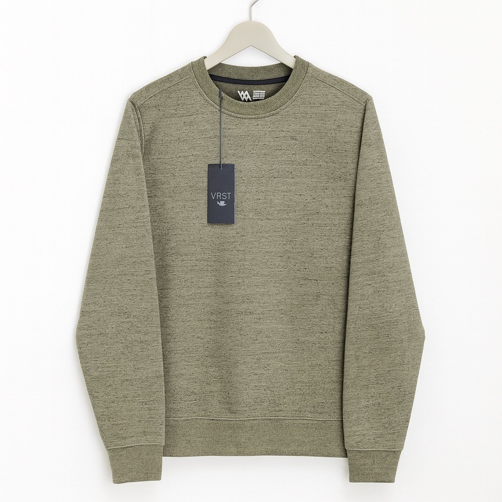 VRST New With Tags Men's Size Small Legacy Fleece Crewneck Earl Gray Pure Black